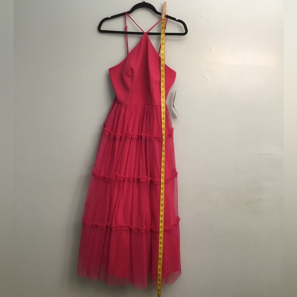 Adrianna Papell Red Halter Tiered Maxi Dress - Picture 14 of 16